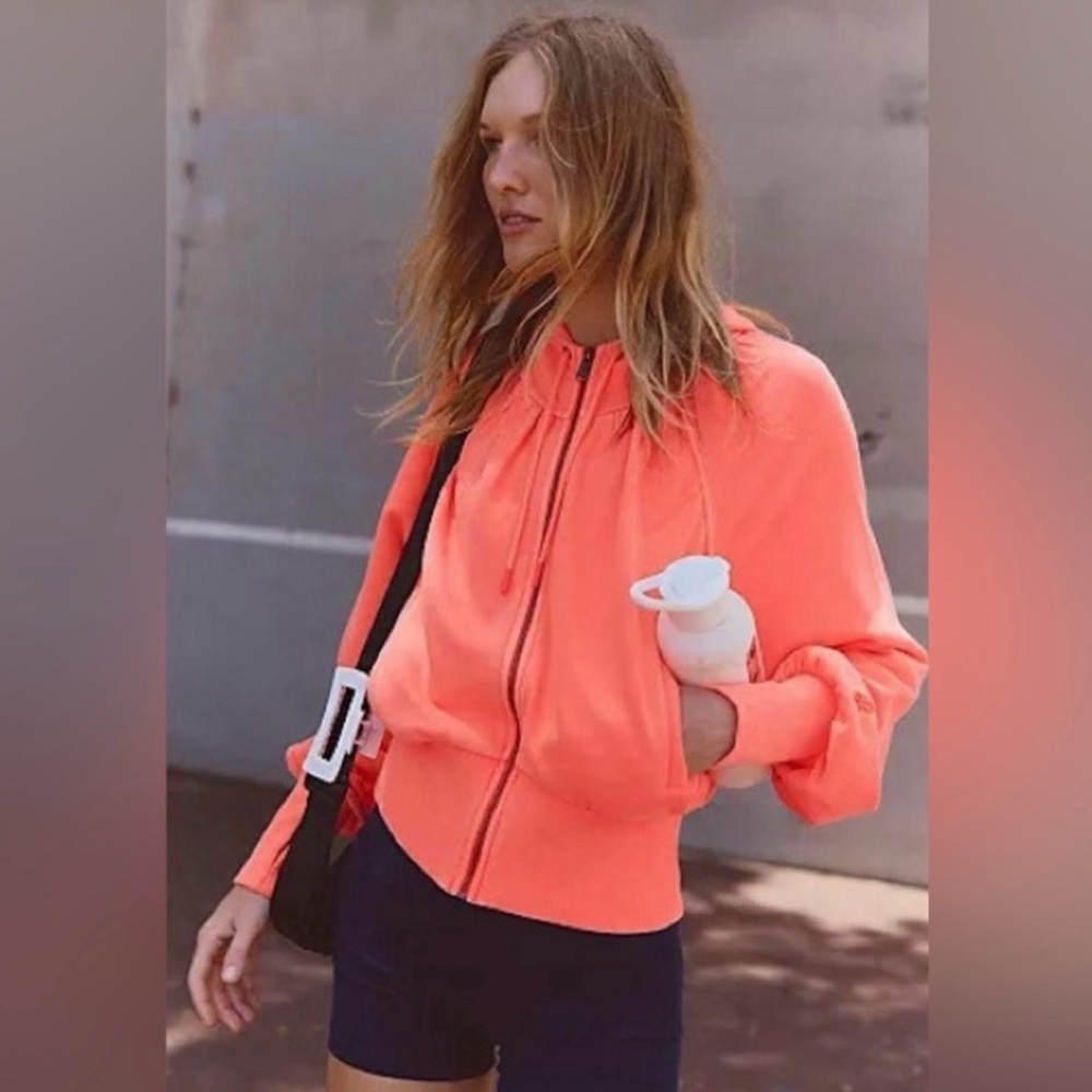 NWT Free People Movement by Free People  Lowkey Zip Up in Neon Coral Size Small